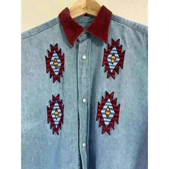 Ernest Le Gamin Men Denim Shirt Size L - Picture 3 of 5